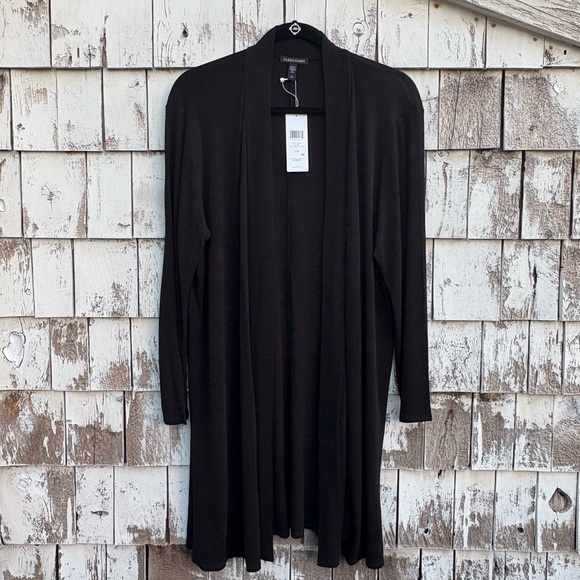 Eileen Fisher 100% Silk Black High Collar Women’s Jacket Sz.L - Picture 2 of 8